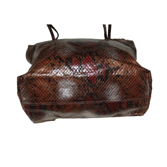 Carlos Falchi Fatto a Mano Shoulder Handbag Purse Brown Snakeskin Reptile Print - Picture 3 of 10